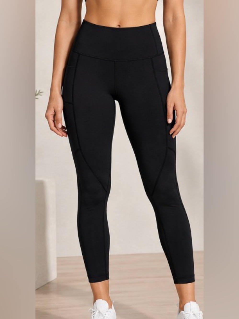 High-Waist Black Pocket Leggings